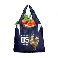 Custom France Football Grocery Bag Gallic Rooster Luxury Sport Style