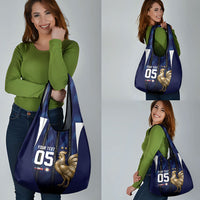 Custom France Football Grocery Bag Gallic Rooster Luxury Sport Style