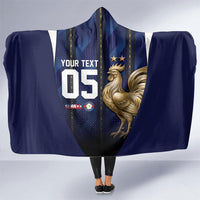 Custom France Football Hooded Blanket Gallic Rooster Luxury Sport Style