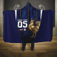 Custom France Football Hooded Blanket Gallic Rooster Luxury Sport Style