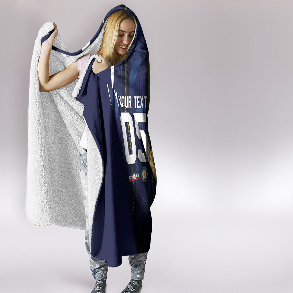 Custom France Football Hooded Blanket Gallic Rooster Luxury Sport Style