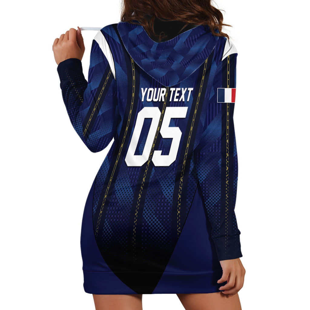 Custom France Football Hoodie Dress Gallic Rooster Luxury Sport Style