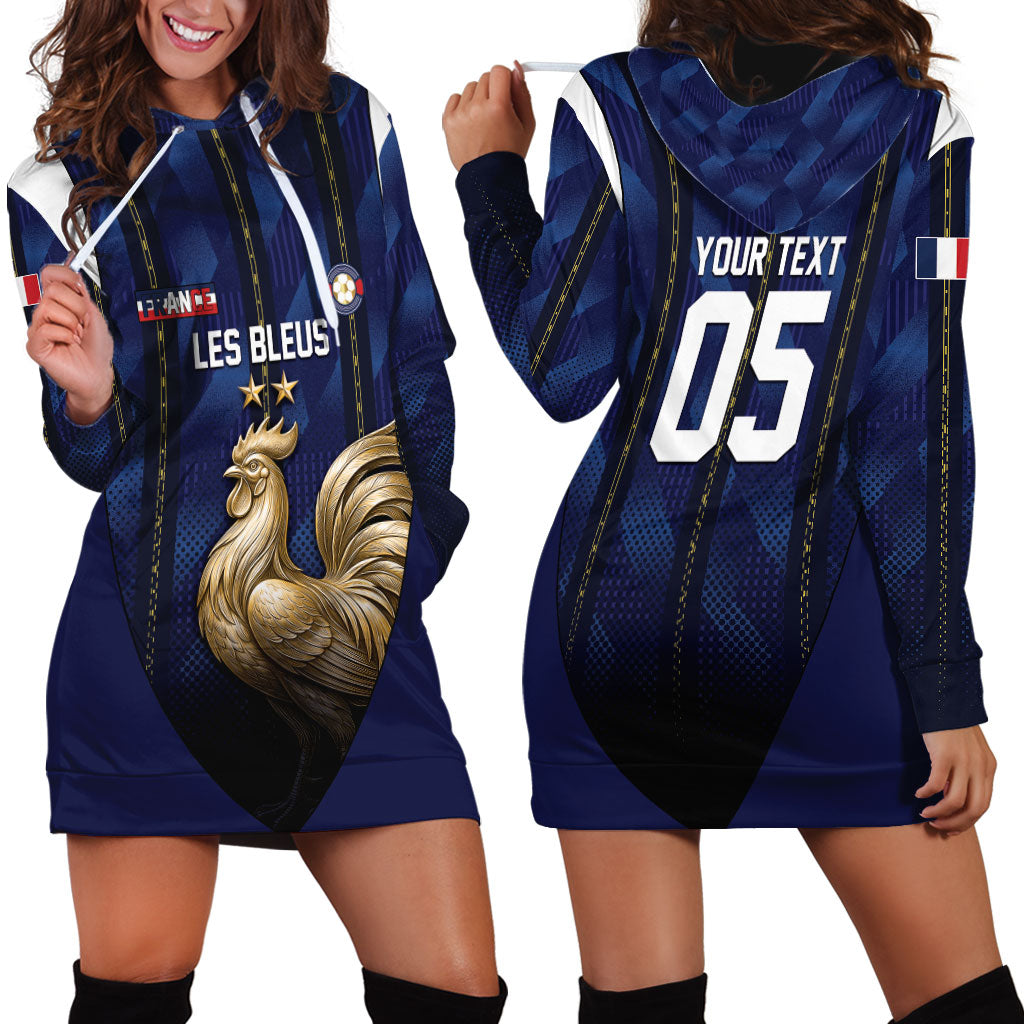 Custom France Football Hoodie Dress Gallic Rooster Luxury Sport Style
