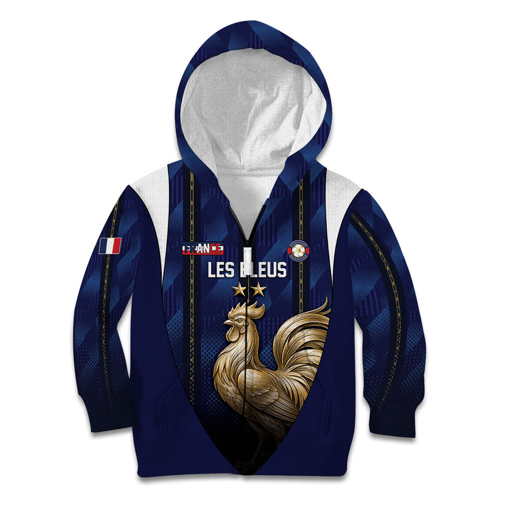 Custom France Football Kid Hoodie Gallic Rooster Luxury Sport Style