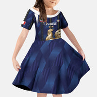 Custom France Football Kid Short Sleeve Dress Gallic Rooster Luxury Sport Style