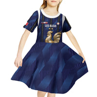 Custom France Football Kid Short Sleeve Dress Gallic Rooster Luxury Sport Style