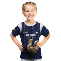 Custom France Football Kid T Shirt Gallic Rooster Luxury Sport Style