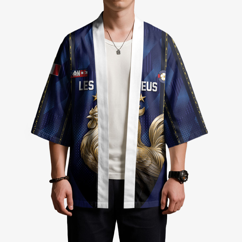 Custom France Football Kimono Gallic Rooster Luxury Sport Style