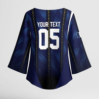 Custom France Football Kimono Sleeve Blouse Gallic Rooster Luxury Sport Style