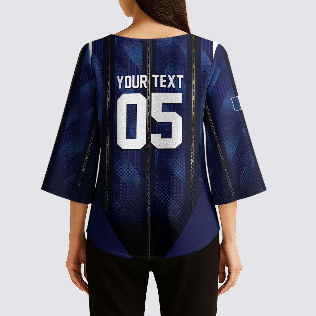 Custom France Football Kimono Sleeve Blouse Gallic Rooster Luxury Sport Style