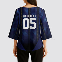 Custom France Football Kimono Sleeve Blouse Gallic Rooster Luxury Sport Style
