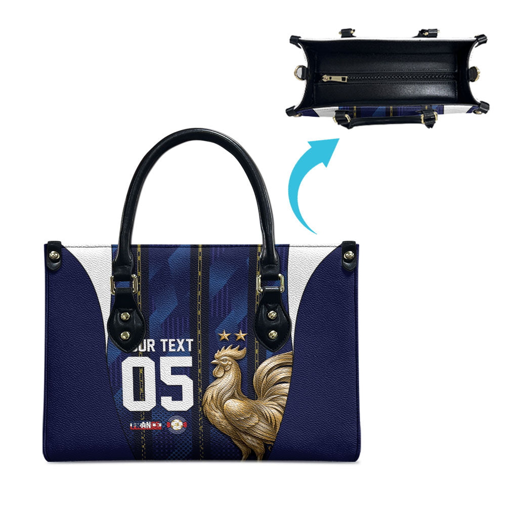 Custom France Football Leather Bag Gallic Rooster Luxury Sport Style