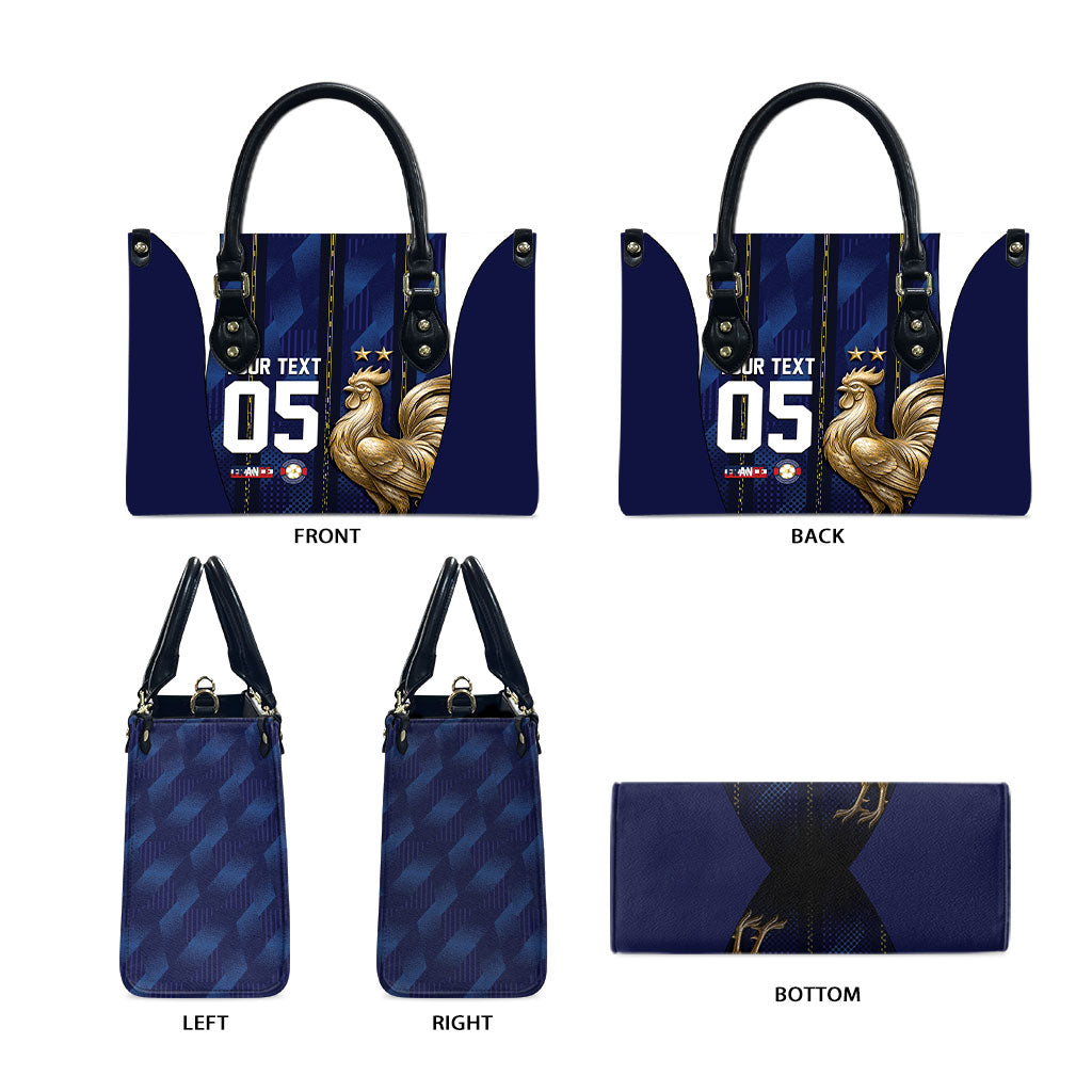 Custom France Football Leather Bag Gallic Rooster Luxury Sport Style