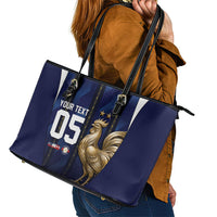 Custom France Football Leather Tote Bag Gallic Rooster Luxury Sport Style