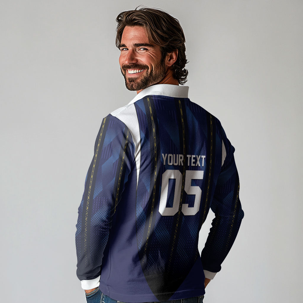 Custom France Football Long Sleeve Polo Shirt Gallic Rooster Luxury Sport Style