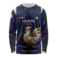 Custom France Football Long Sleeve Shirt Gallic Rooster Luxury Sport Style