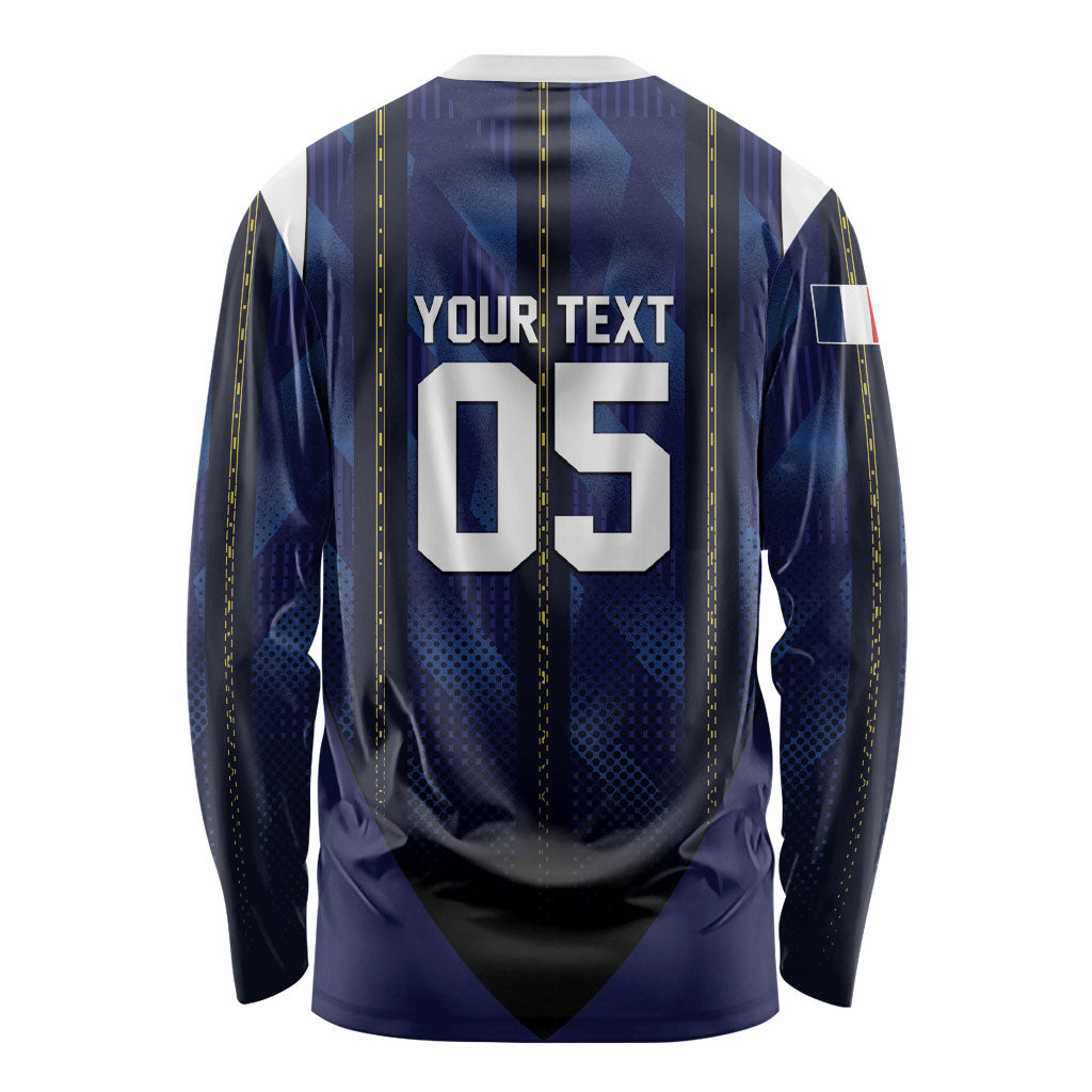 Custom France Football Long Sleeve Shirt Gallic Rooster Luxury Sport Style