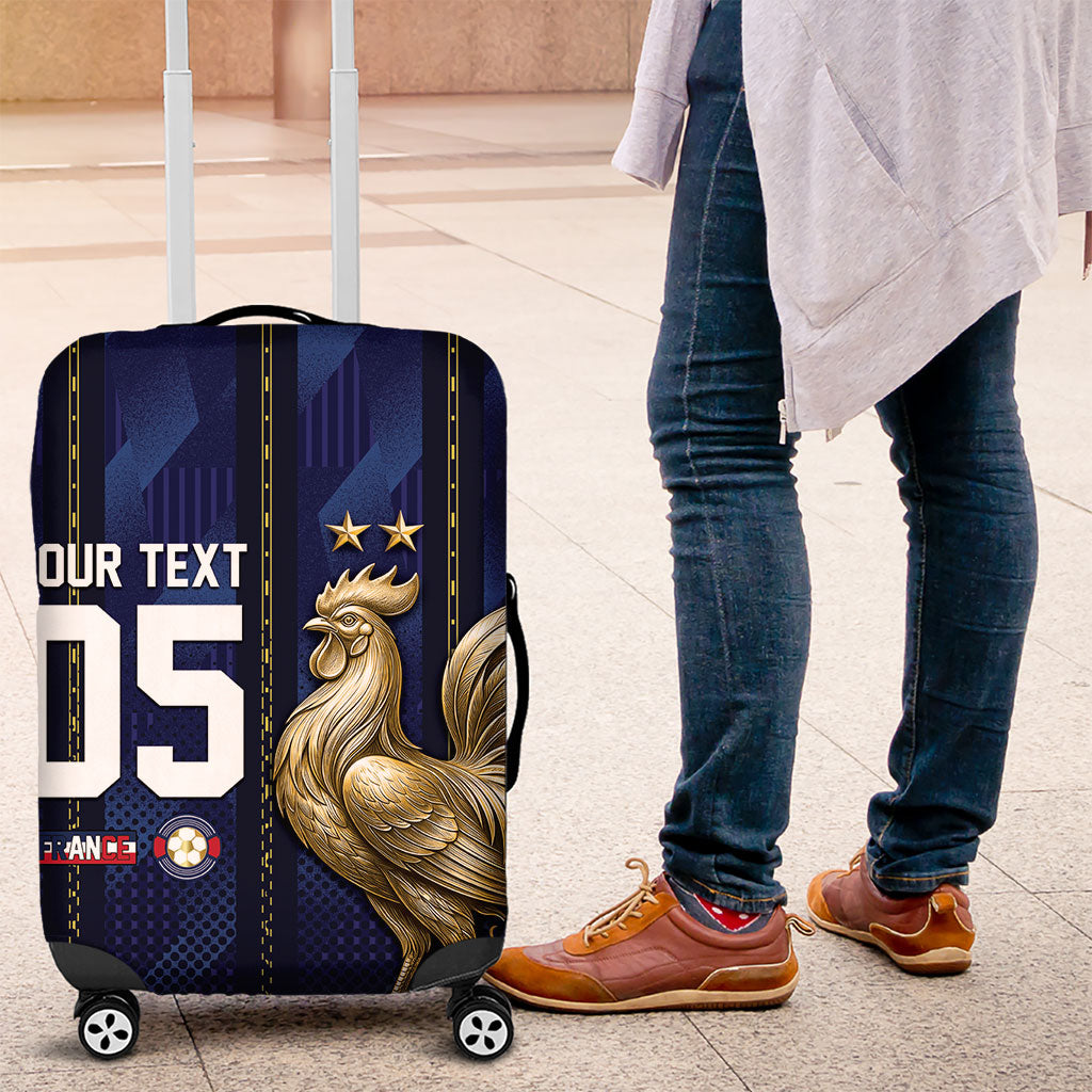 Custom France Football Luggage Cover Gallic Rooster Luxury Sport Style