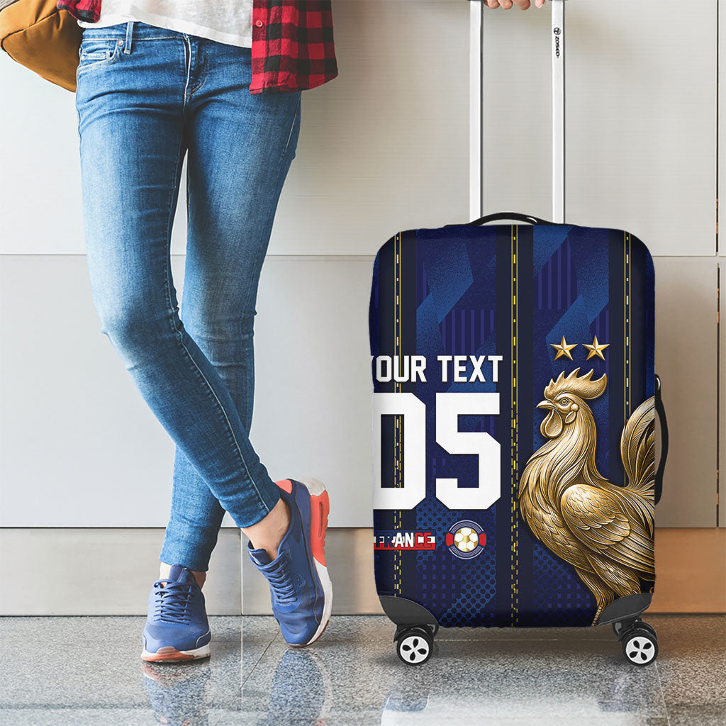 Custom France Football Luggage Cover Gallic Rooster Luxury Sport Style