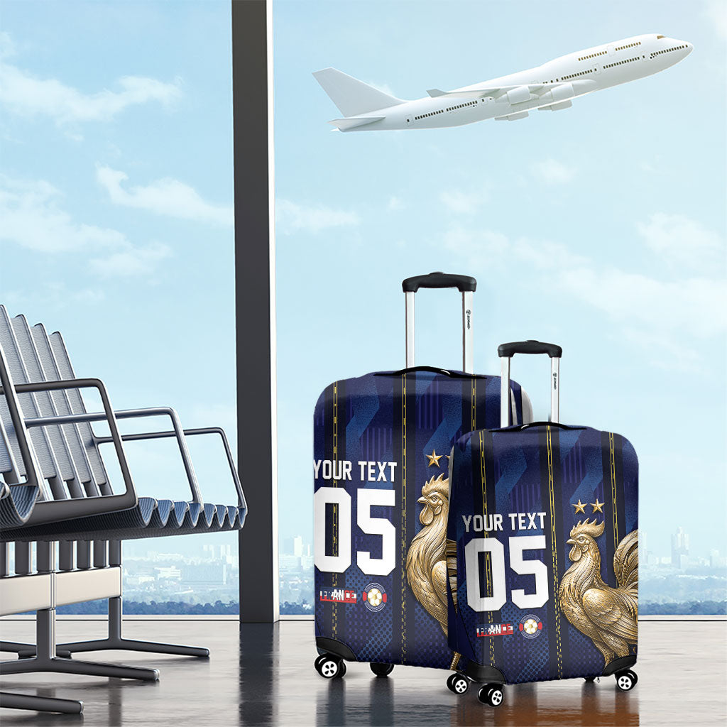 Custom France Football Luggage Cover Gallic Rooster Luxury Sport Style
