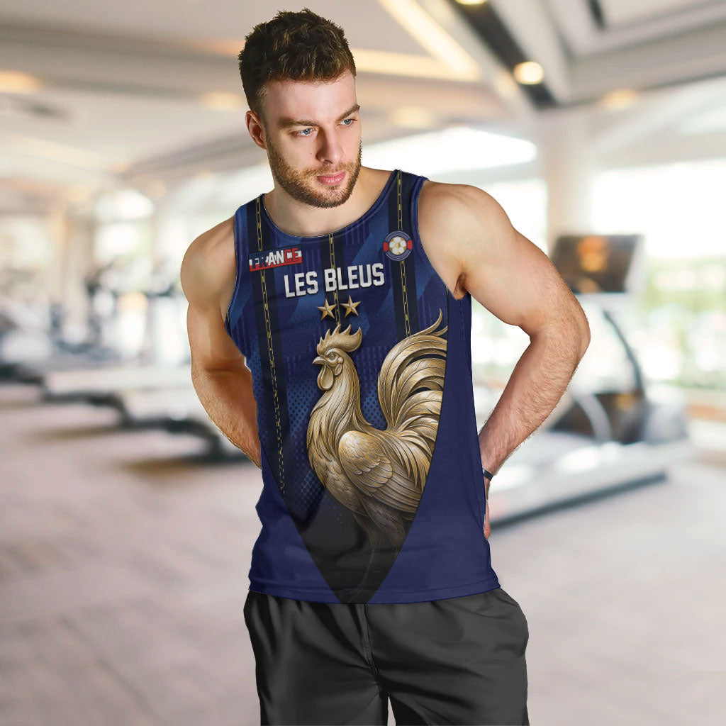 Custom France Football Men Tank Top Gallic Rooster Luxury Sport Style