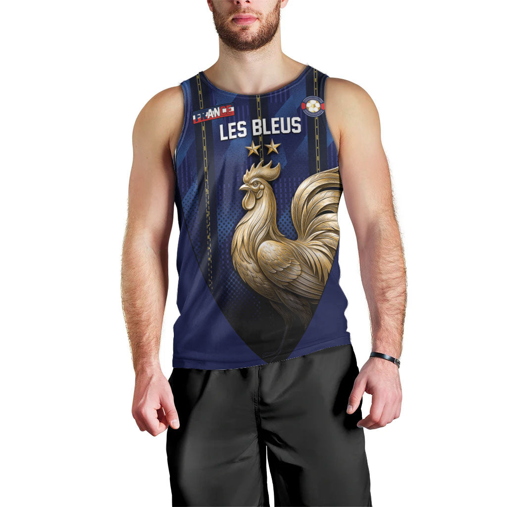 Custom France Football Men Tank Top Gallic Rooster Luxury Sport Style