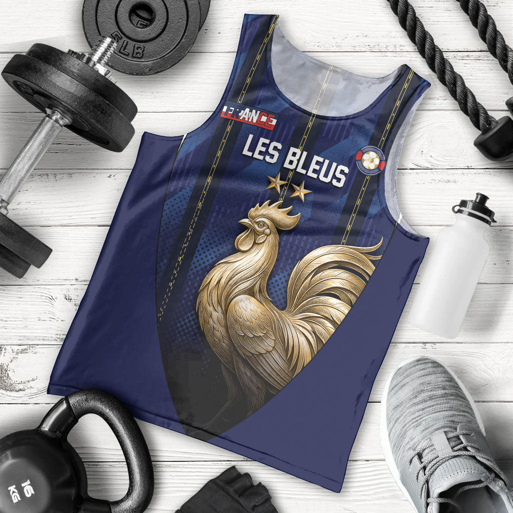 Custom France Football Men Tank Top Gallic Rooster Luxury Sport Style