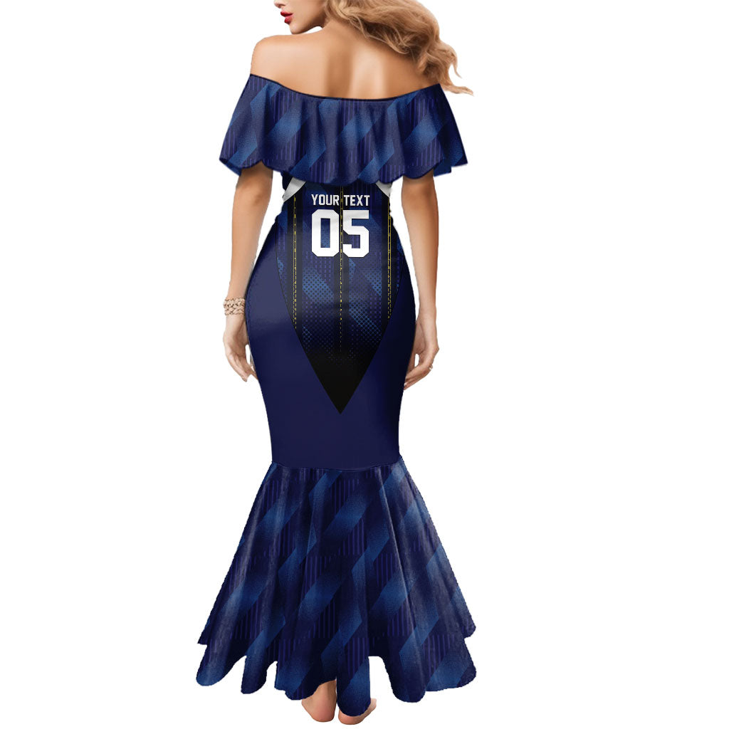 Custom France Football Mermaid Dress Gallic Rooster Luxury Sport Style