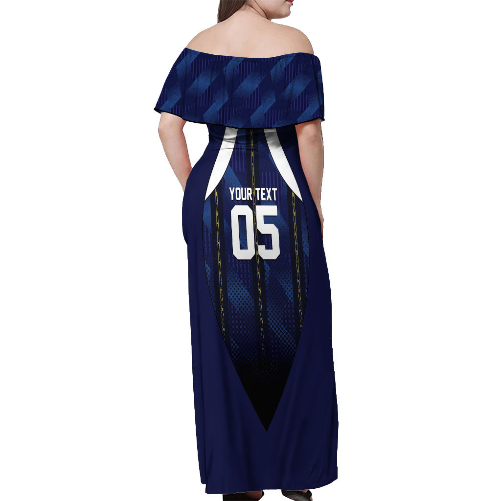 Custom France Football Off Shoulder Maxi Dress Gallic Rooster Luxury Sport Style