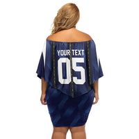 Custom France Football Off Shoulder Short Dress Gallic Rooster Luxury Sport Style