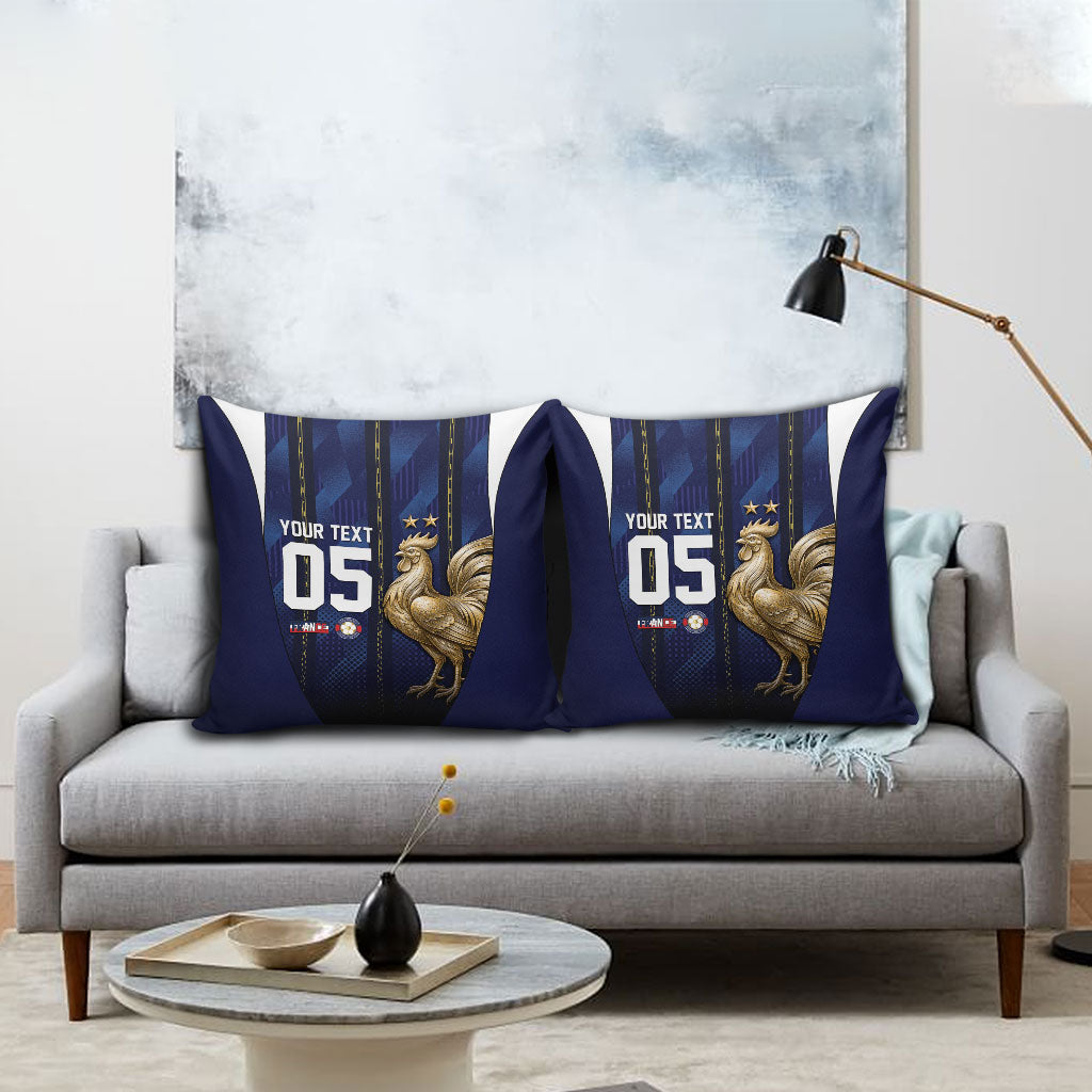 Custom France Football Pillow Cover Gallic Rooster Luxury Sport Style