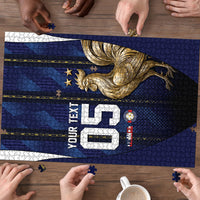 Custom France Football Puzzle Gallic Rooster Luxury Sport Style