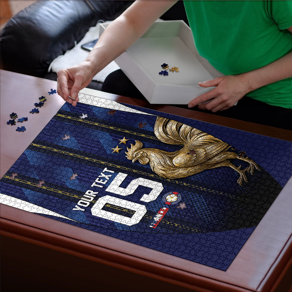 Custom France Football Puzzle Gallic Rooster Luxury Sport Style