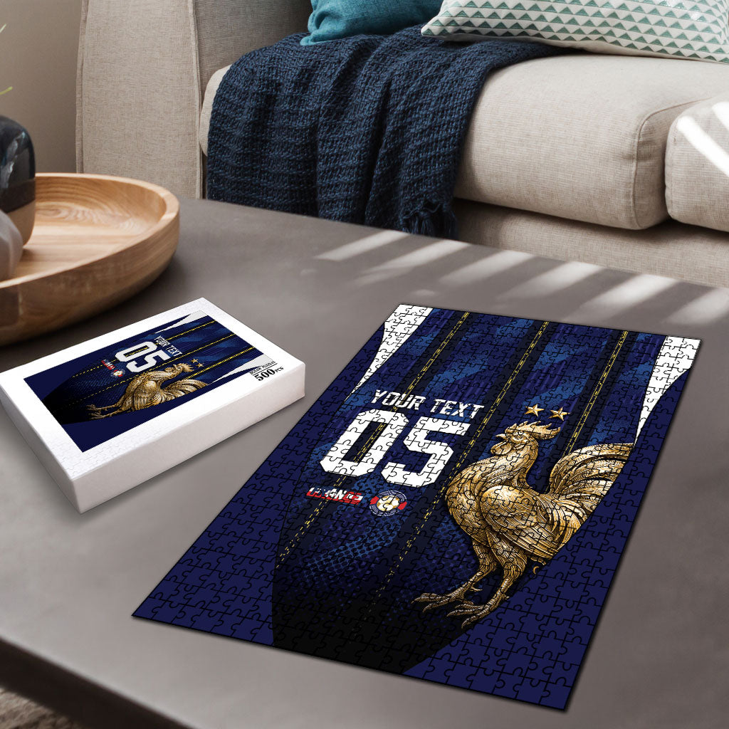 Custom France Football Puzzle Gallic Rooster Luxury Sport Style