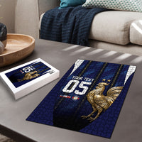Custom France Football Puzzle Gallic Rooster Luxury Sport Style