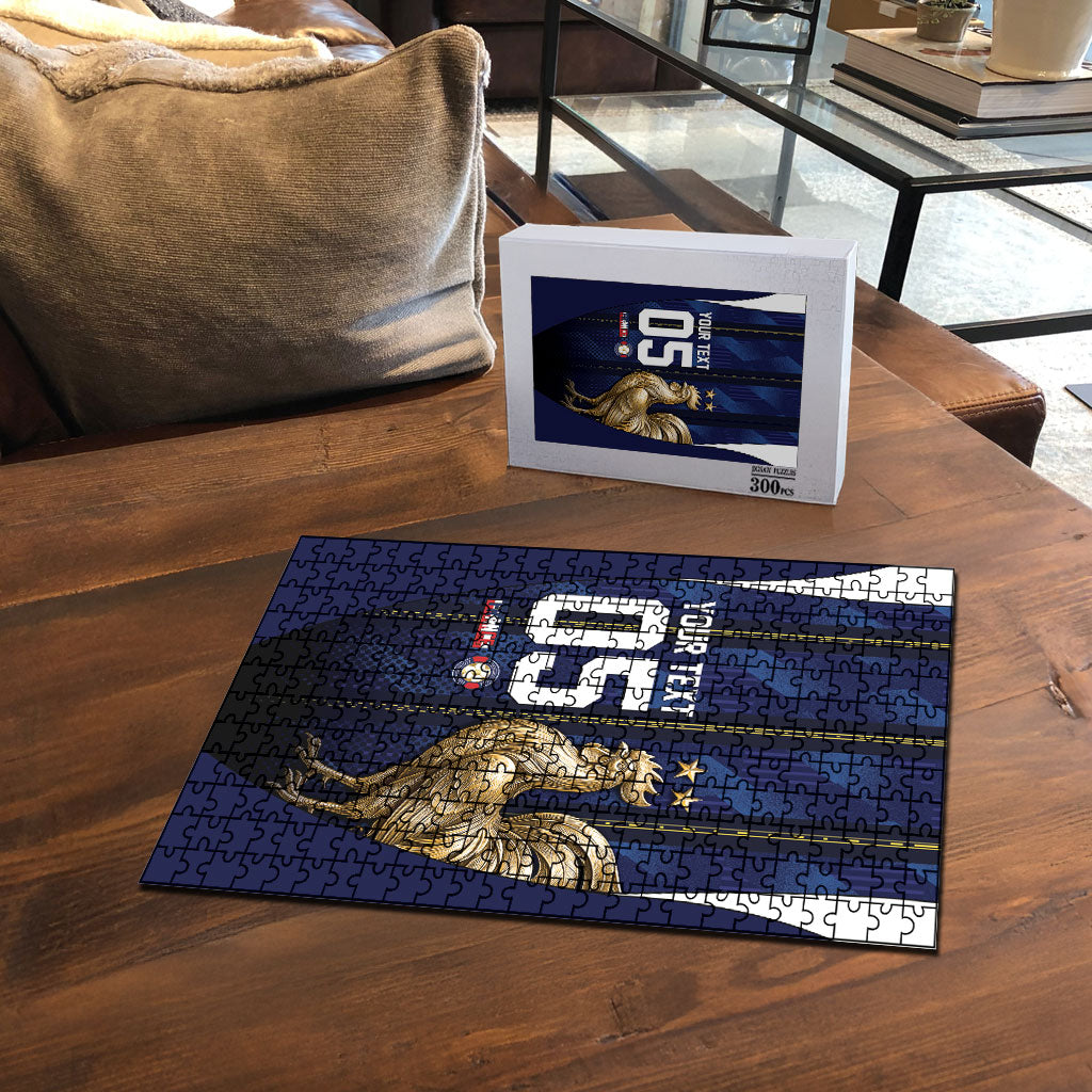 Custom France Football Puzzle Gallic Rooster Luxury Sport Style