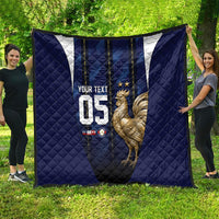 Custom France Football Quilt Gallic Rooster Luxury Sport Style