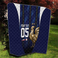 Custom France Football Quilt Gallic Rooster Luxury Sport Style