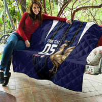 Custom France Football Quilt Gallic Rooster Luxury Sport Style