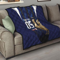 Custom France Football Quilt Gallic Rooster Luxury Sport Style
