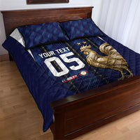 Custom France Football Quilt Bed Set Gallic Rooster Luxury Sport Style