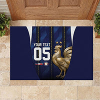 Custom France Football Rubber Doormat Gallic Rooster Luxury Sport Style