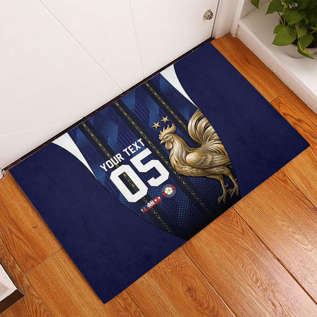 Custom France Football Rubber Doormat Gallic Rooster Luxury Sport Style