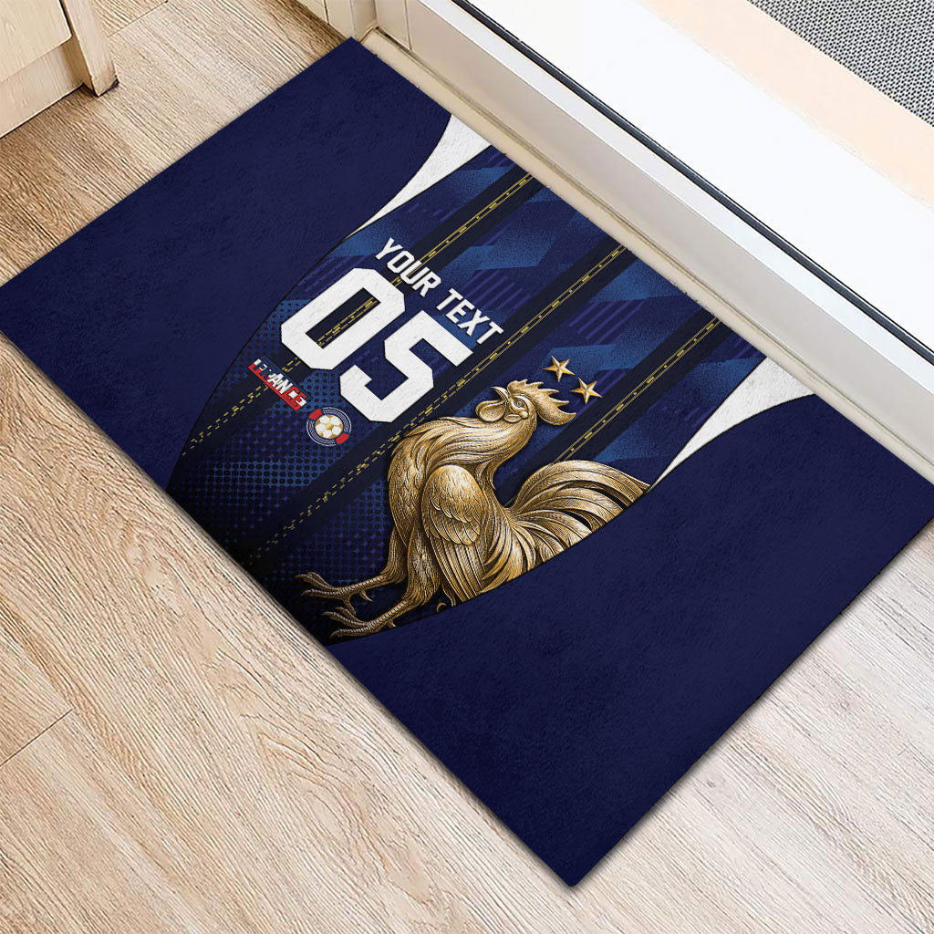Custom France Football Rubber Doormat Gallic Rooster Luxury Sport Style