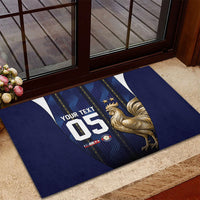 Custom France Football Rubber Doormat Gallic Rooster Luxury Sport Style