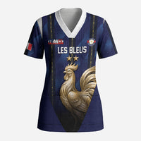 Custom France Football Scrub Top Gallic Rooster Luxury Sport Style