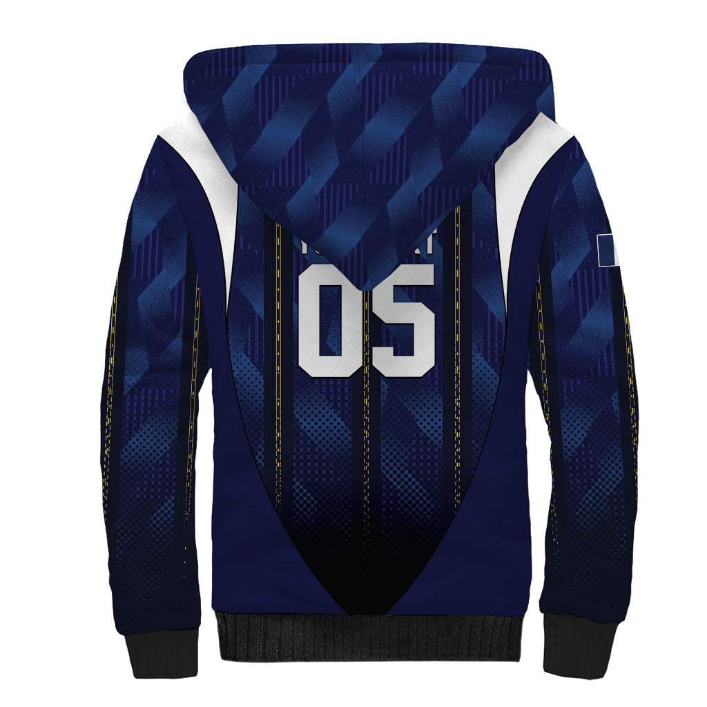 Custom France Football Sherpa Hoodie Gallic Rooster Luxury Sport Style