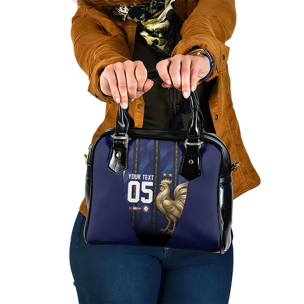 Custom France Football Shoulder Handbag Gallic Rooster Luxury Sport Style