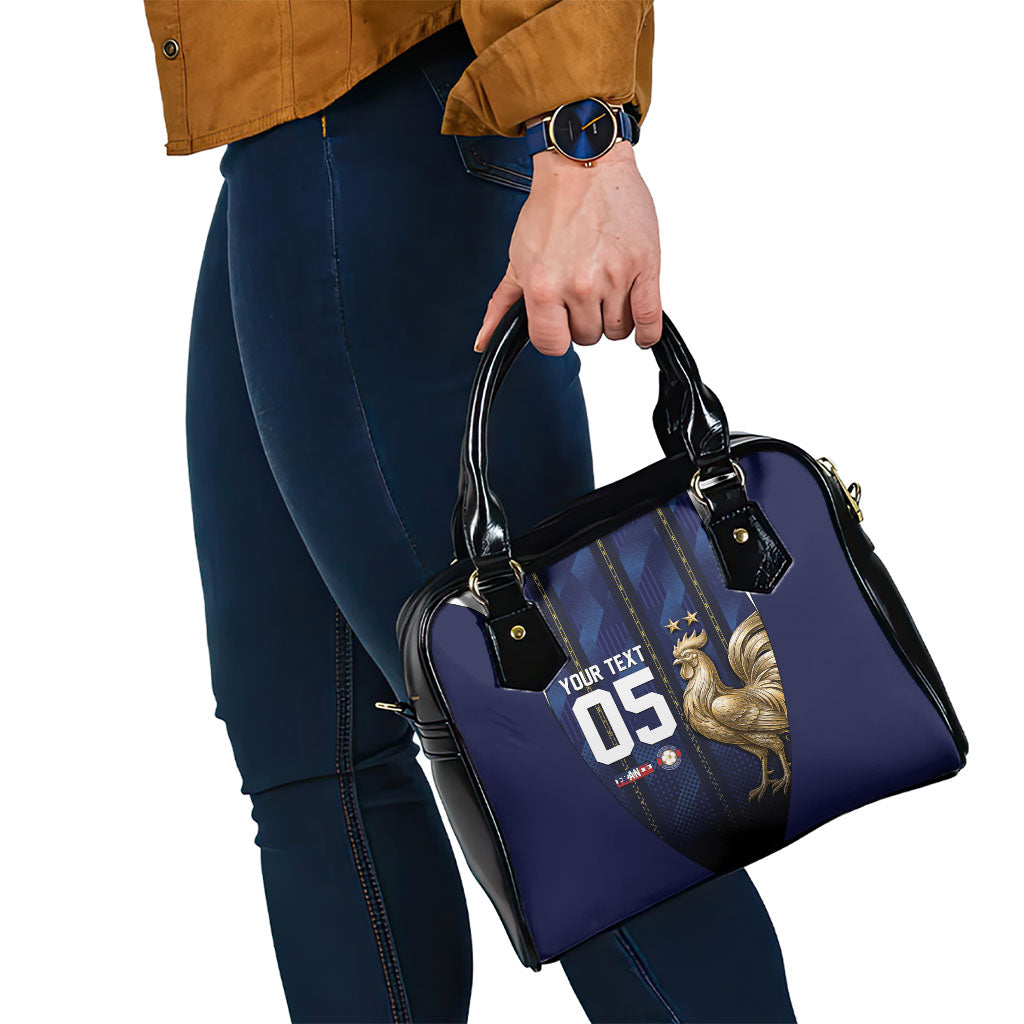 Custom France Football Shoulder Handbag Gallic Rooster Luxury Sport Style