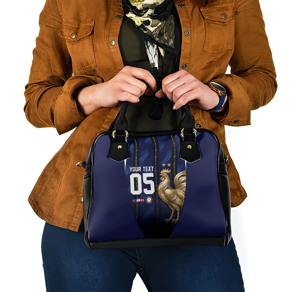 Custom France Football Shoulder Handbag Gallic Rooster Luxury Sport Style